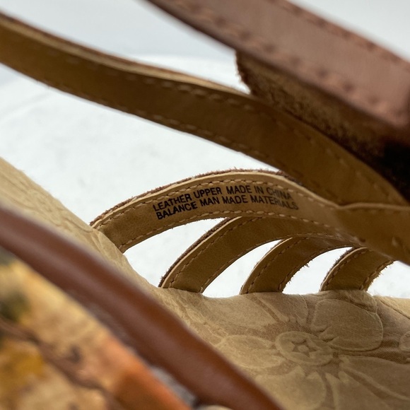 BOC Floral Flower Slingback Wedge Sandal Brown - Picture 11 of 12